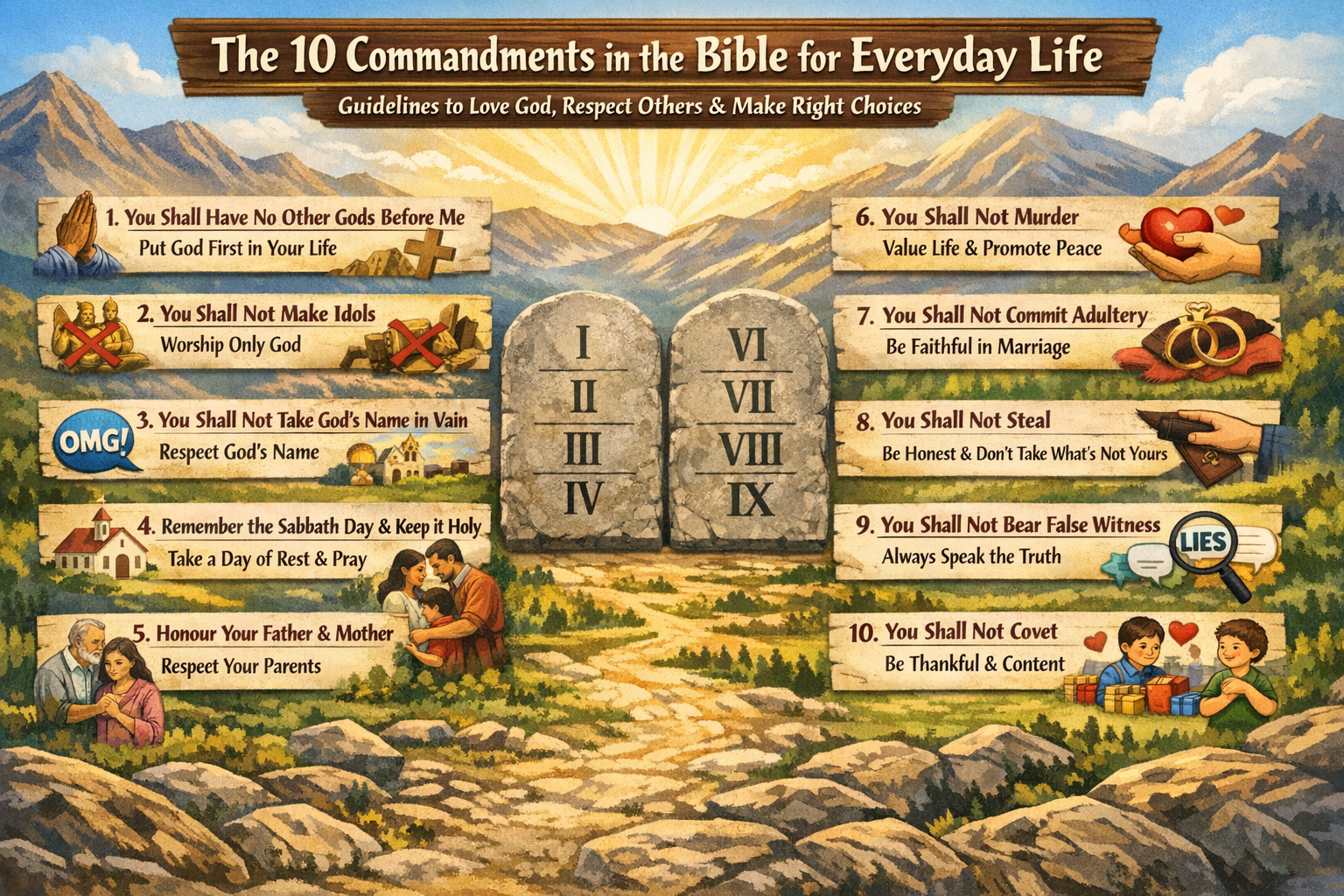 The 10 Commandments in the Bible for Everyday Life