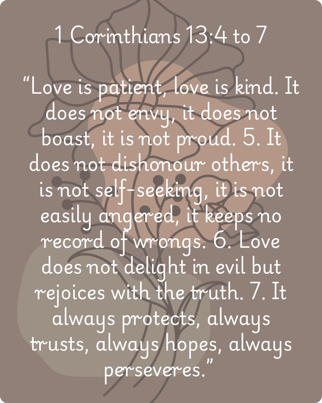 1 Corinthians 13:4-7